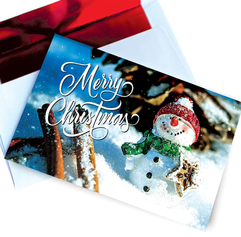 Merry Christmas Card Set Snowman Christmas Greeting Cards